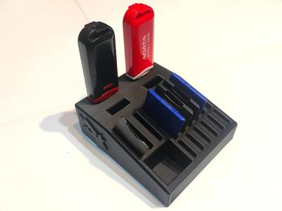 USB SD microSD Card Holder Organizer