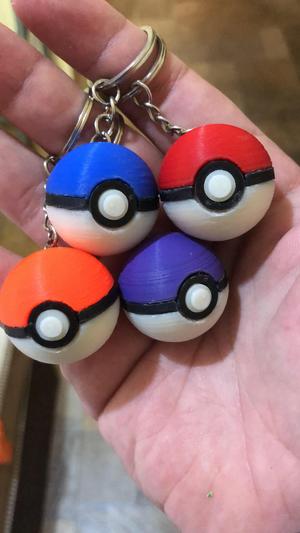 Pokeball Keychain Multicolor
