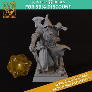 Old Mage - Battlemages & Spellblades - Titan Forge Miniatures April 2020