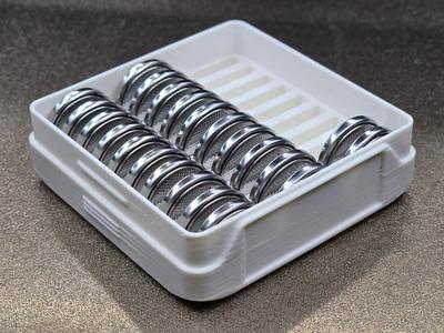 Small Parts Storage Container for CR2032 Battery