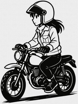 Girl on Motorcycle – 2D Wall Art