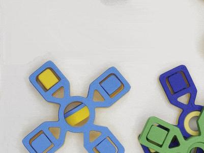 Flip 4 Gyro Spinner Fidget - Print in Place 