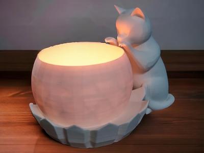 Curious Cat Tealight Holder-Whimsy and Warmth