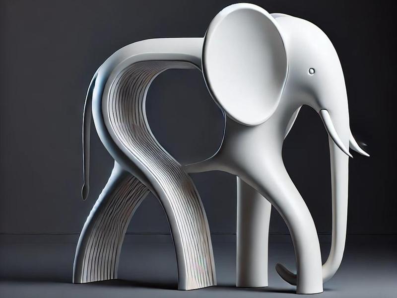 3D Printed Elephant Sculpture