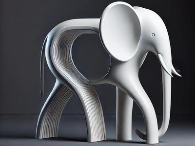 3D Printed Elephant Sculpture