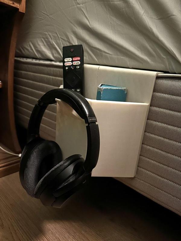 Bedside Organizer with Headphone Hook