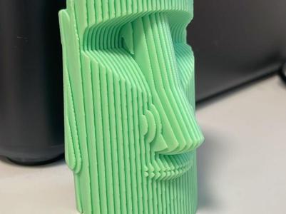 Moai layered sculpture