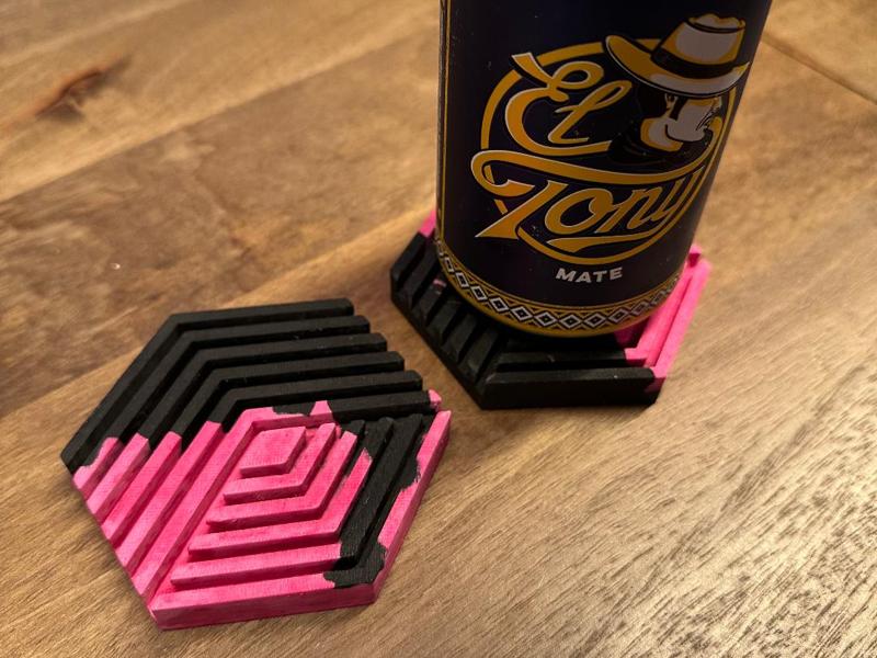 Geometric Cube Pattern Coaster - TPU Casting Mold