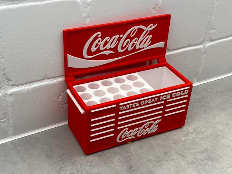 Coca Cola Inspired Desk Work Toolbox Pen Holder