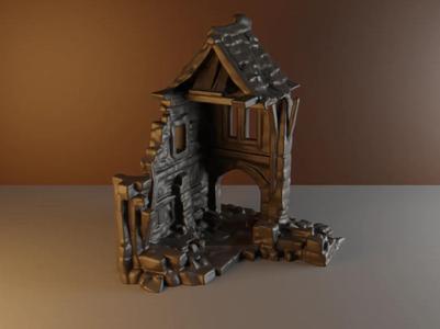Ruined Medieval fantasy house - LOW RES