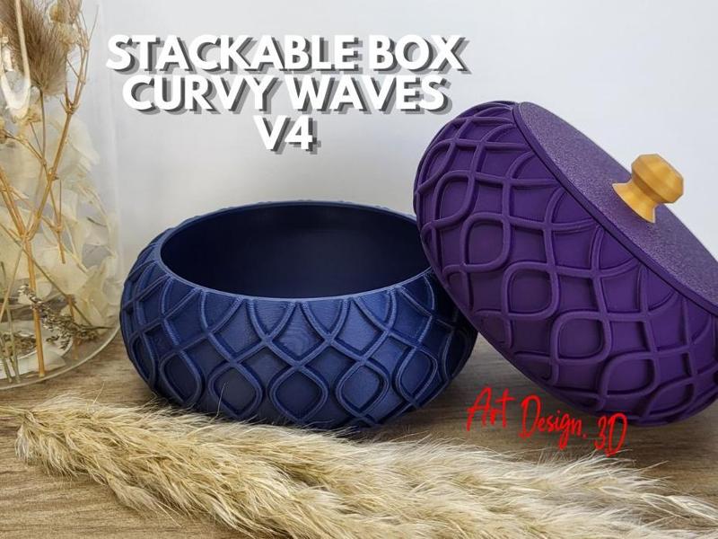 Jewelry Box Stackable Curvy Waves V4