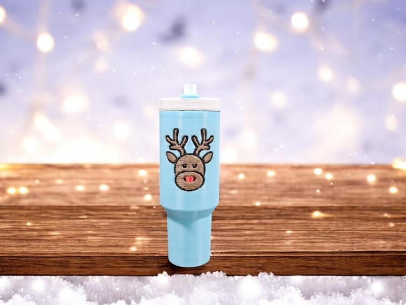 Rudolf tumbler chapstick tube holder keychain