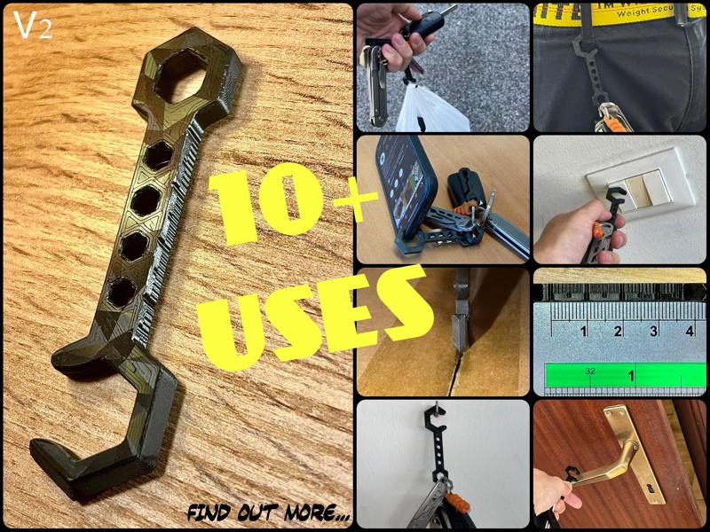 MULTIPURPOSE HEX KEYCHAIN V2 - EDC TOOL