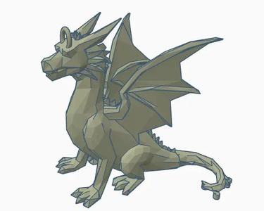 Low Polly Dragon keychain   