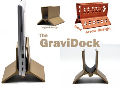 GraviDock - gravitational laptop and tablet stand
