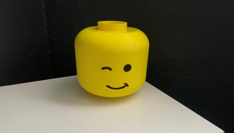 Lego Man Head Piggy Bank