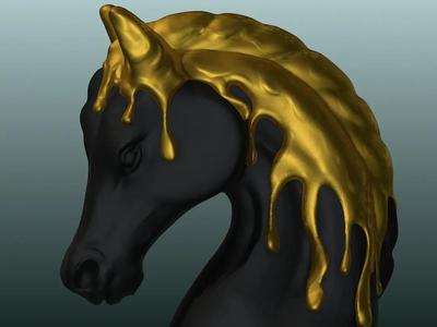 gold drip chesspiece horse