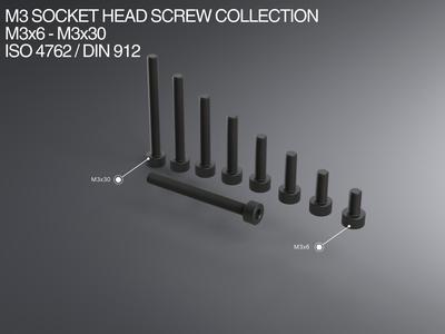 M3 Socket Head Screws x6-30 ISO 4762 / DIN 912