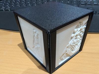 4 sided 64x64mm Lithophane Tealight Base and Lid 