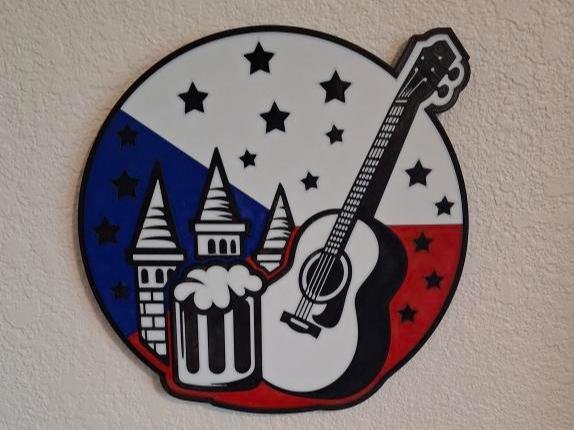 Czech guitar castle beer wall art