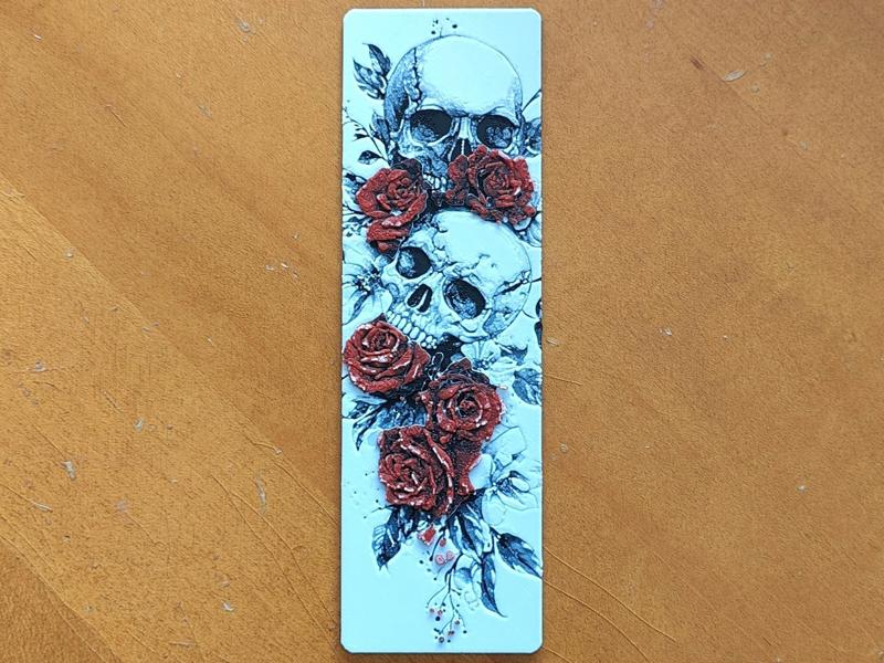 Skulls and Roses Bookmark - Hueforge