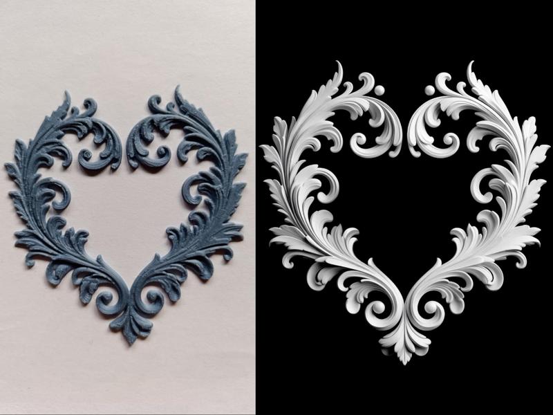 Decorative heart-shaped frieze