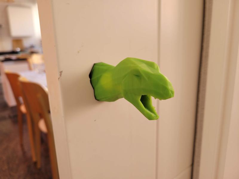 Low Poly T-REX Dinosaur Door Handle / hook - M6