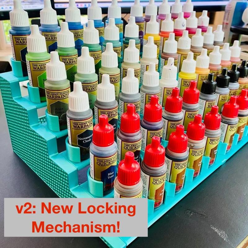 Modular rack for miniature paints and brushes