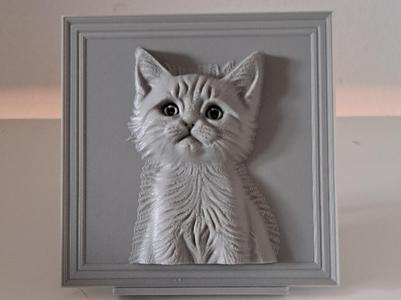 Charming 3D printed cat portrait