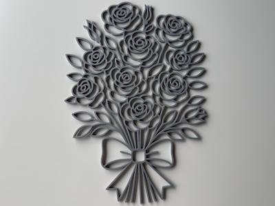 Rose Bush Flower Meadow Wall Decor Window Picture
