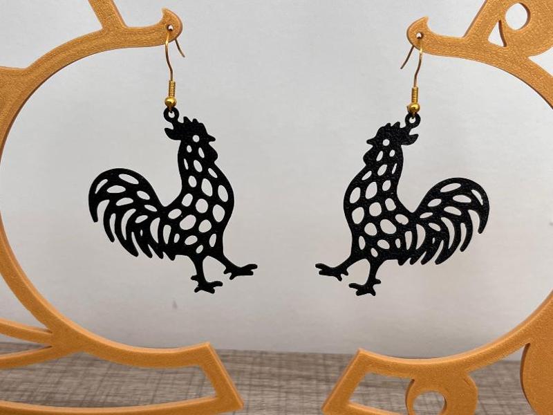 Earrings - Rooster
