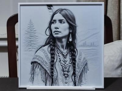 Native American Woman - HueForge 3 Color