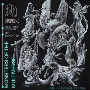 Monsters of the Multiverse - 9 Major monsters including Zuggtmoy and the Night Walker - PRESUPPORTED - 32mm scale