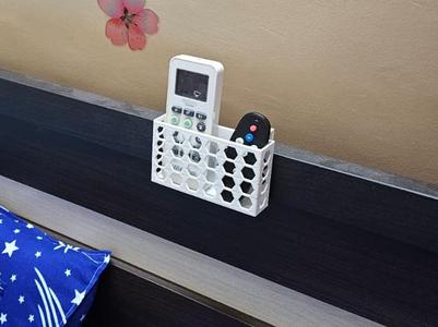 Bed headrest mountable remote holder