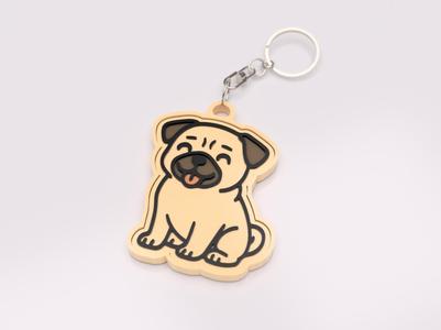 Pug Keychain