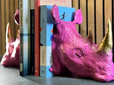 Rhino Bookend Power and Style Among Books