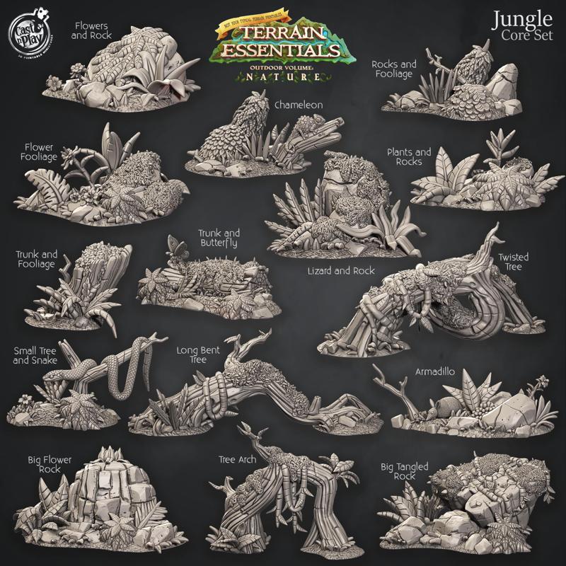 Jungle Terrain Set (Pre-Supported) - Terrain