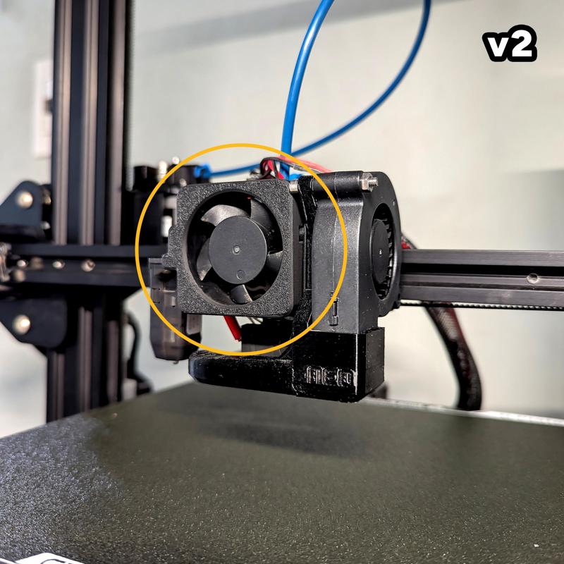Ender 3 Neo 4020 naked hotend fan holder (less down draft)