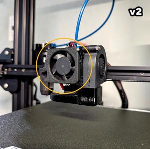 Ender 3 Neo 4020 naked hotend fan holder (less down draft)