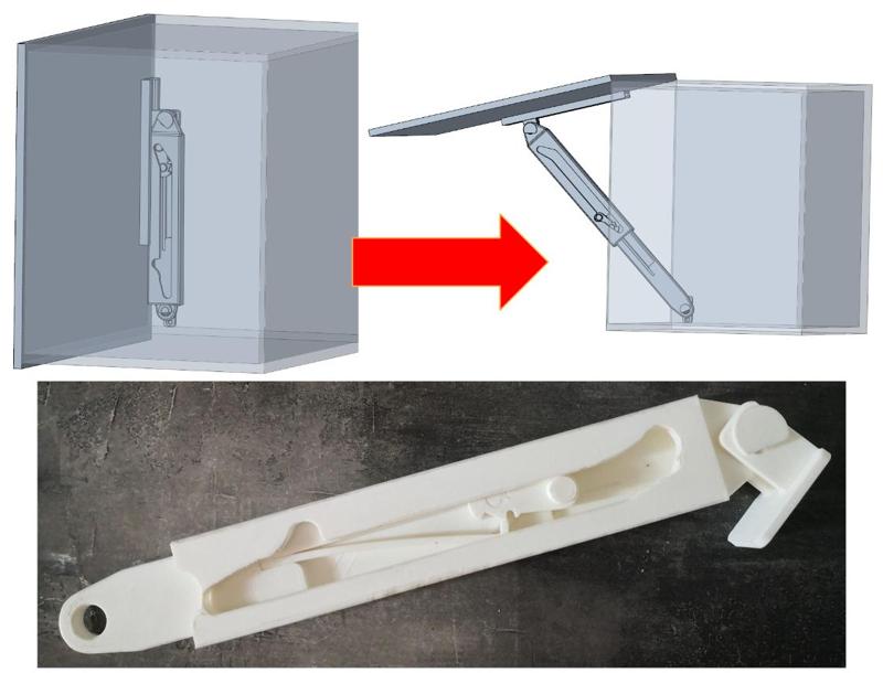 Latching mechanism for opening lids - heavy duty