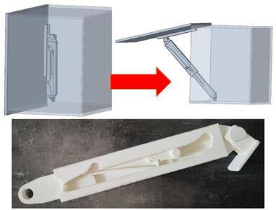 Latching mechanism for opening lids - heavy duty
