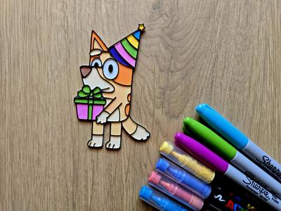 Bluey Bingo Birthday DIY Coloring Craft