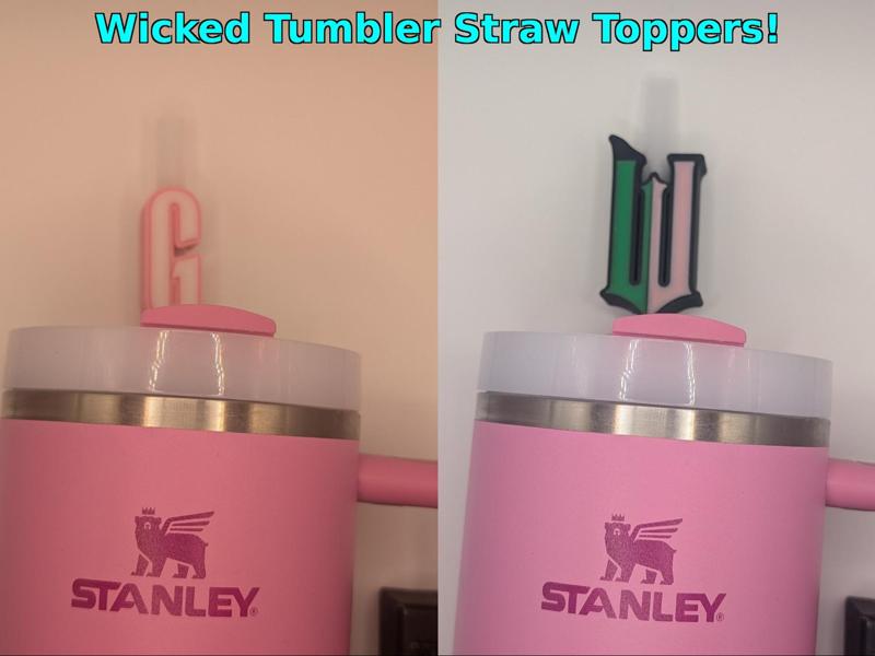 "Wicked" Dual-Color Straw Monograms