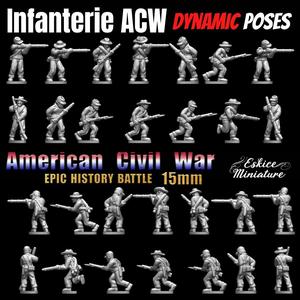 Dynamic poses Infantry - Epic History Battle of American Civil War -15mm scale