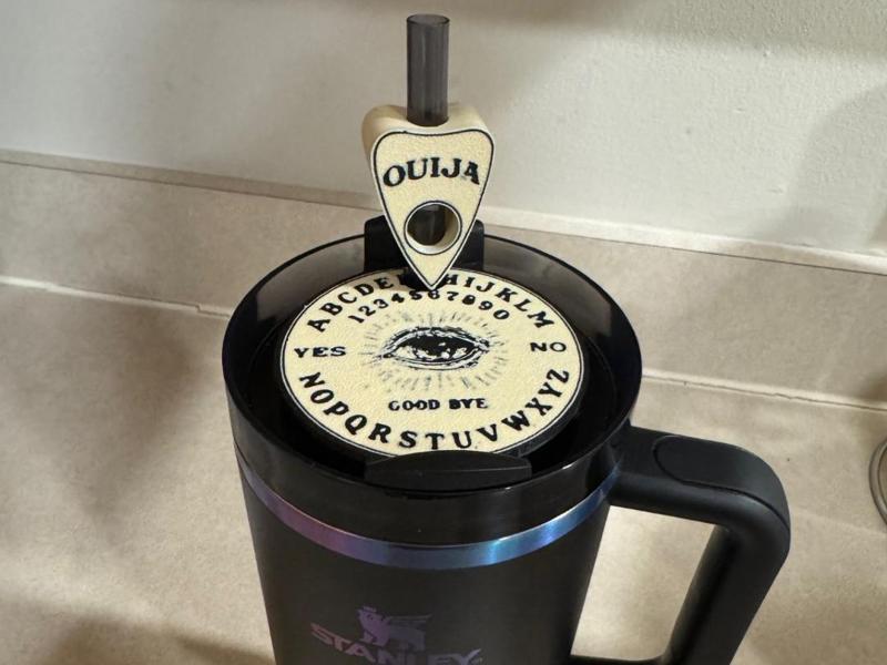 Ouija Board Stanley Cup Plate and Straw Topper