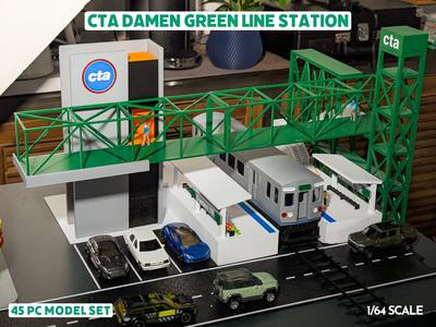 CTA Damen Green Line Station - 1:64 Scale Diorama
