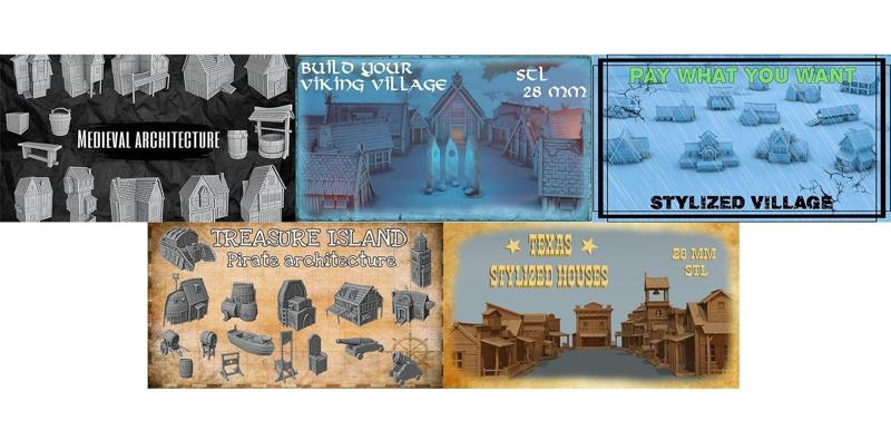 Pirate Medieval Viking Texas and Stylized Village architecture