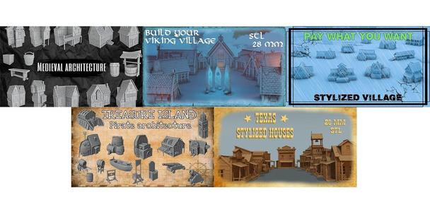 Pirate Medieval Viking Texas and Stylized Village architecture
