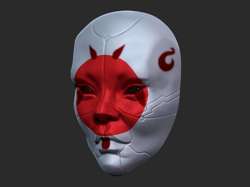 Geisha Mask - Ghost in the Shell