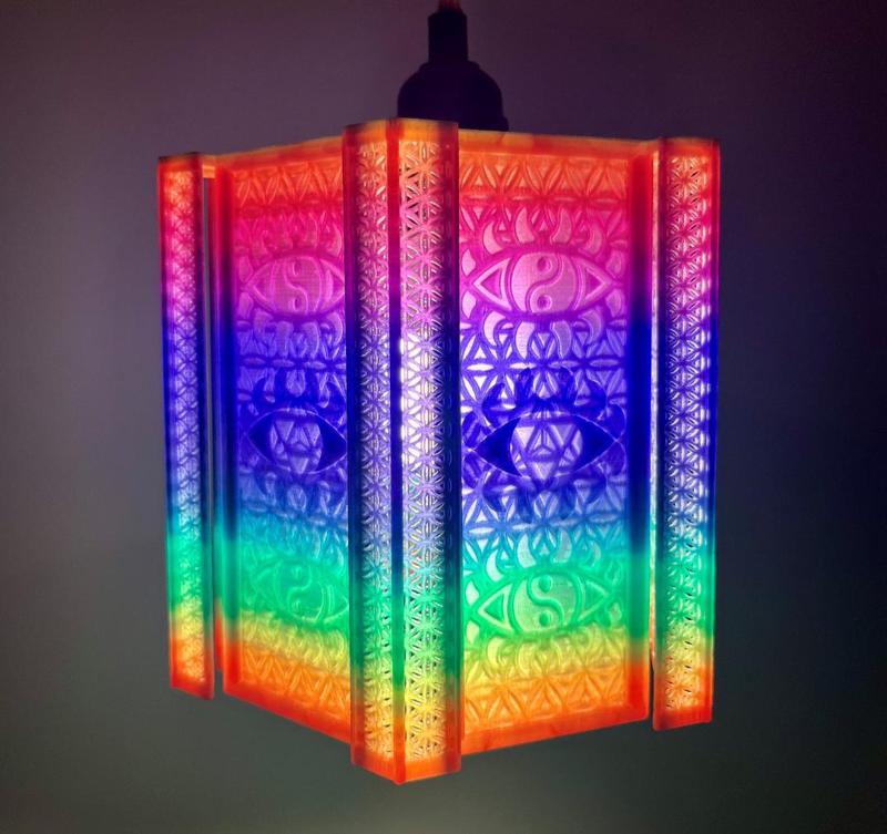 Trippy Geometric Mystical Eyes LED Pendant Lamp